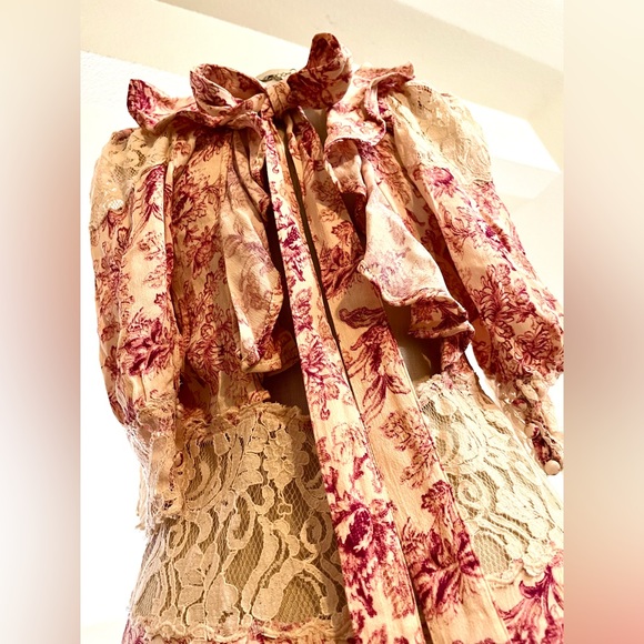 EUC 8 Cottage Core Floral Lace Dress - Picture 12 of 14